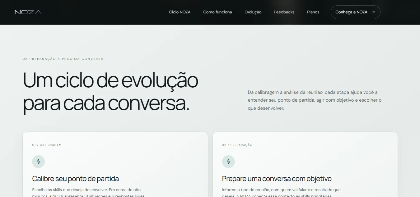 Introdução às etapas de calibragem e preparação de uma conversa.
