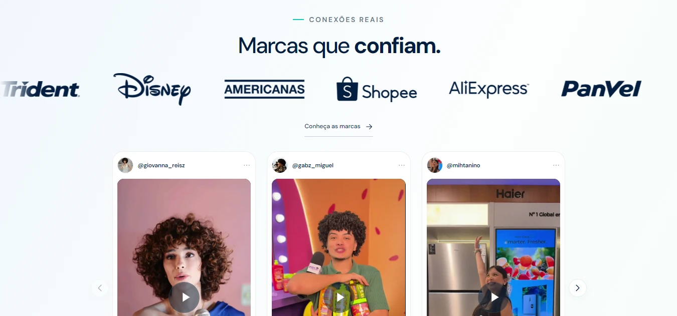Marcas apresentadas pela Reals Digital e início das campanhas de creators.