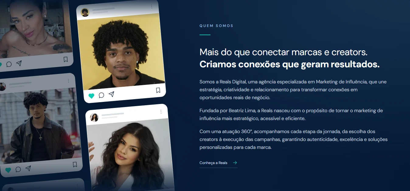 História e proposta da agência de marketing de influência.